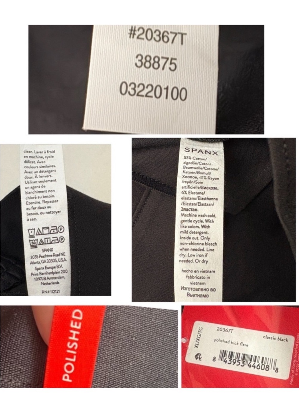 Spanx Classic Polished Kick Flare Black Pants Tall Size XL - Picture 10 of 12